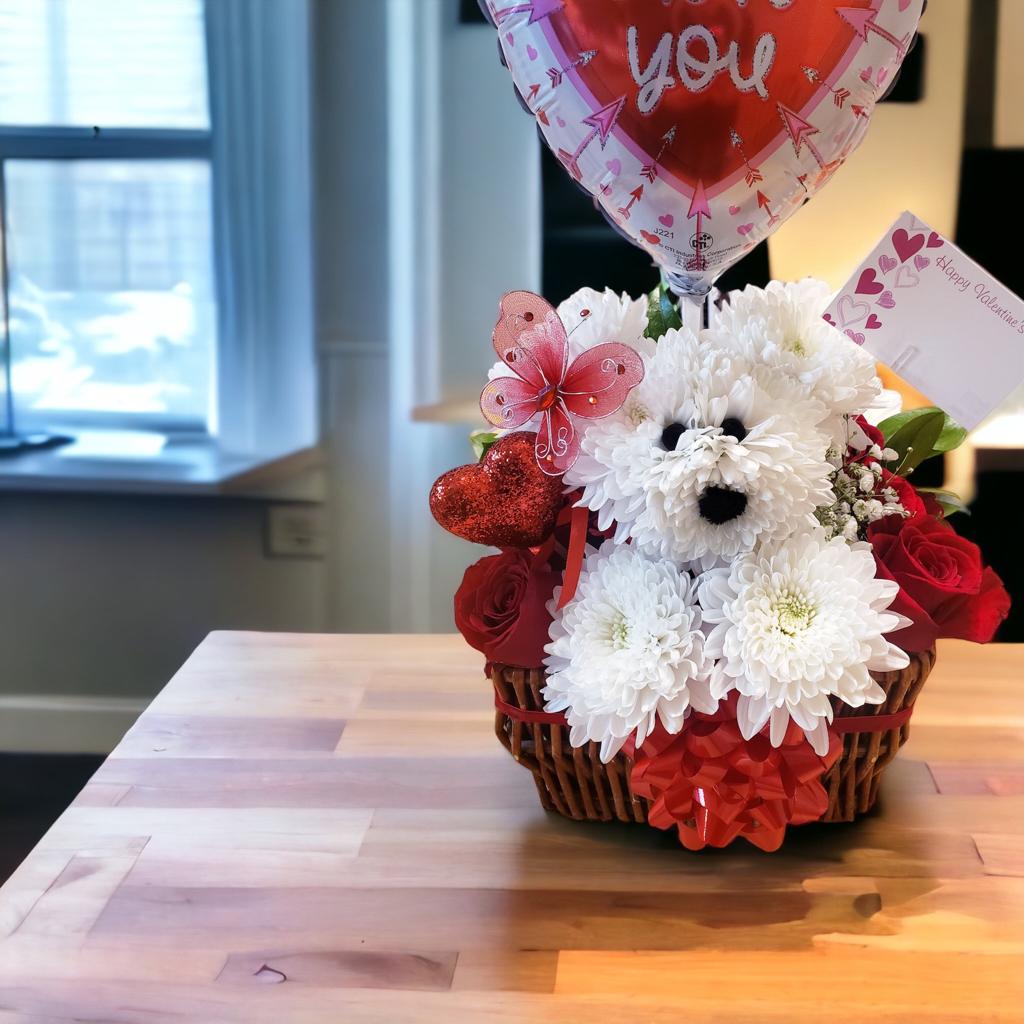 Dog in a basket