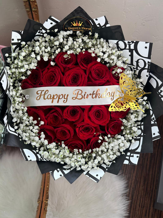 Ramo 24 rosas con nube alrededor